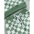 thumbnail image 5 of Toddler Baby Boy Girl Fall Winter Clothes Checkerboard Plaid Hoodie Sweatshirt Tops Elastic Waist Pants Set 2PCS Outfit, 5 of 7