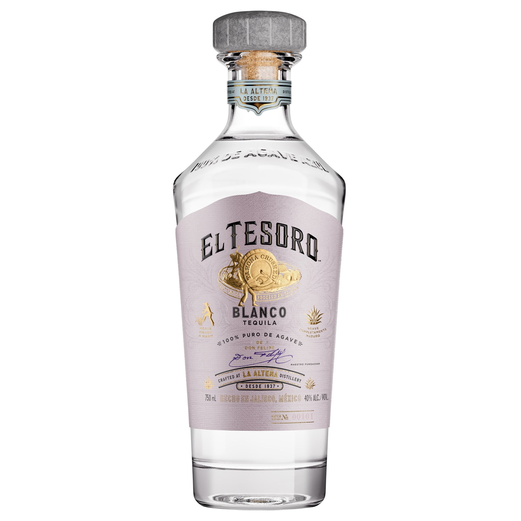 El Tesoro Blanco Tequila, 750 ml Bottle, 40% ABV