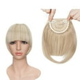 thumbnail image 4 of Benehair Clip in Fringe Hair Extensions as Humam Neat Bangs Thick Hairpiece 6" Sandy Blonde Mix Bleach Blonde, 4 of 7