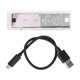 thumbnail image 1 of Carcasa externa transparente para SSD de doble protocolo jixopn M.2 NVME PCIe NGFF SATA USB 3.1 tipo C, caja para disco de estado sólido, clave B/M, clave B +M, sin herramientas para SSD de 2230,, 1 of 8