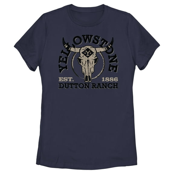 Women's Yellowstone Cow Skull Dutton Ranch Graphic T-Shirt