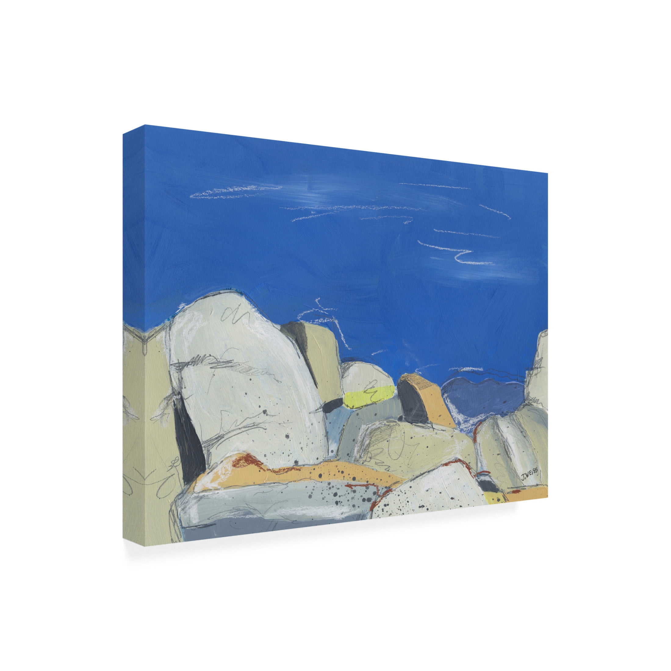 Canvas Wall Art - Jan Weiss 'Joshua Tree Boulders' Wall Art for Living Room, Bedroom, or Office Décor by Trademark Fine Art - 32 x 24 Inches