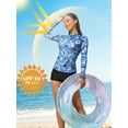 thumbnail image 4 of Charmo Women's Long Sleeve Rash Guard Tie Dye UV Protection Swim Shirt UPF 50, 4 of 6