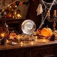 thumbnail image 3 of Halloween Decorations Crystal Ball, 3D Skull Ghost Laser Engraved Glass Ball with Stand, White Crystal Desktop Ornament for Home Party Decor, 3 of 6