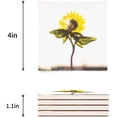 thumbnail image 3 of POGLIP Sunflower Set of 6 Coaster for Drinks, Absorbent Ceramic Stone Coasters Cup Mat with Cork Base for Home Kitchen Room Coffee Table Bar Decor, 3 of 4