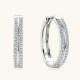 thumbnail image 2 of Moissanite Hoop Earrings for Women 0.16cttw Round Cut D Color VVS1 clarity Diamond Earrings Hoop 925 Sterling Silver Moissanite Earrings for Women, 2 of 6