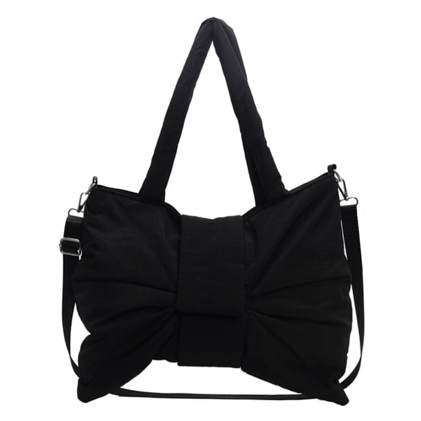 Bolso para Axila Hombro Con Forma Lazo Nailon Color Sólido Mujer