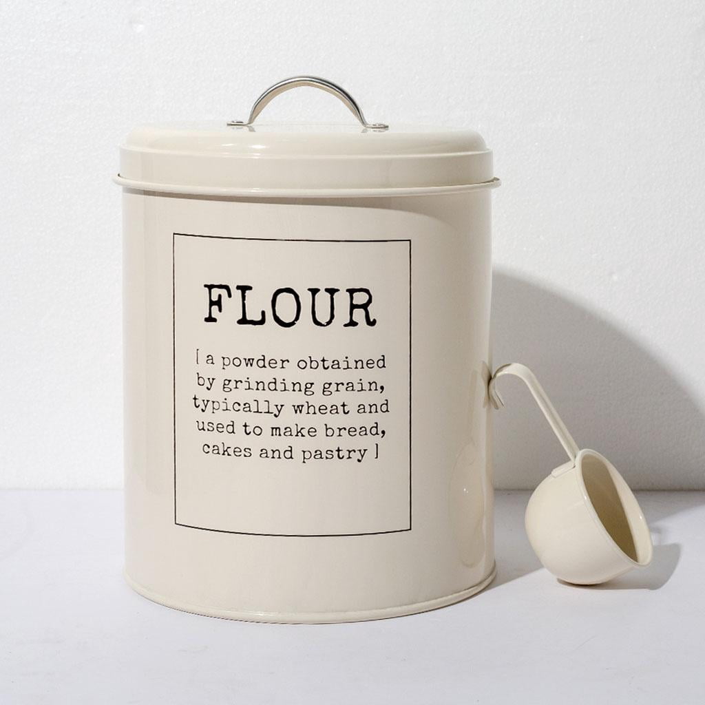 deevoka Metal Food Rice Flour Storage Tin Jar 5L Container 5L with Airtight Lid,