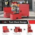 thumbnail image 4 of CoSoTower Grande Armoire à Outils, Coffre à Outils Roulant 3-en-1, Organisateur de Rangement pour Outils Détachable avec 6 Tiroirs et Panneau Perforé, Rouge, 4 of 7