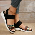 thumbnail image 5 of HAOTAGS Women's Flat Sandals Fish Mouth Platform Wide Width Casual Summer Shoes Multicolor Size 8, 5 of 7