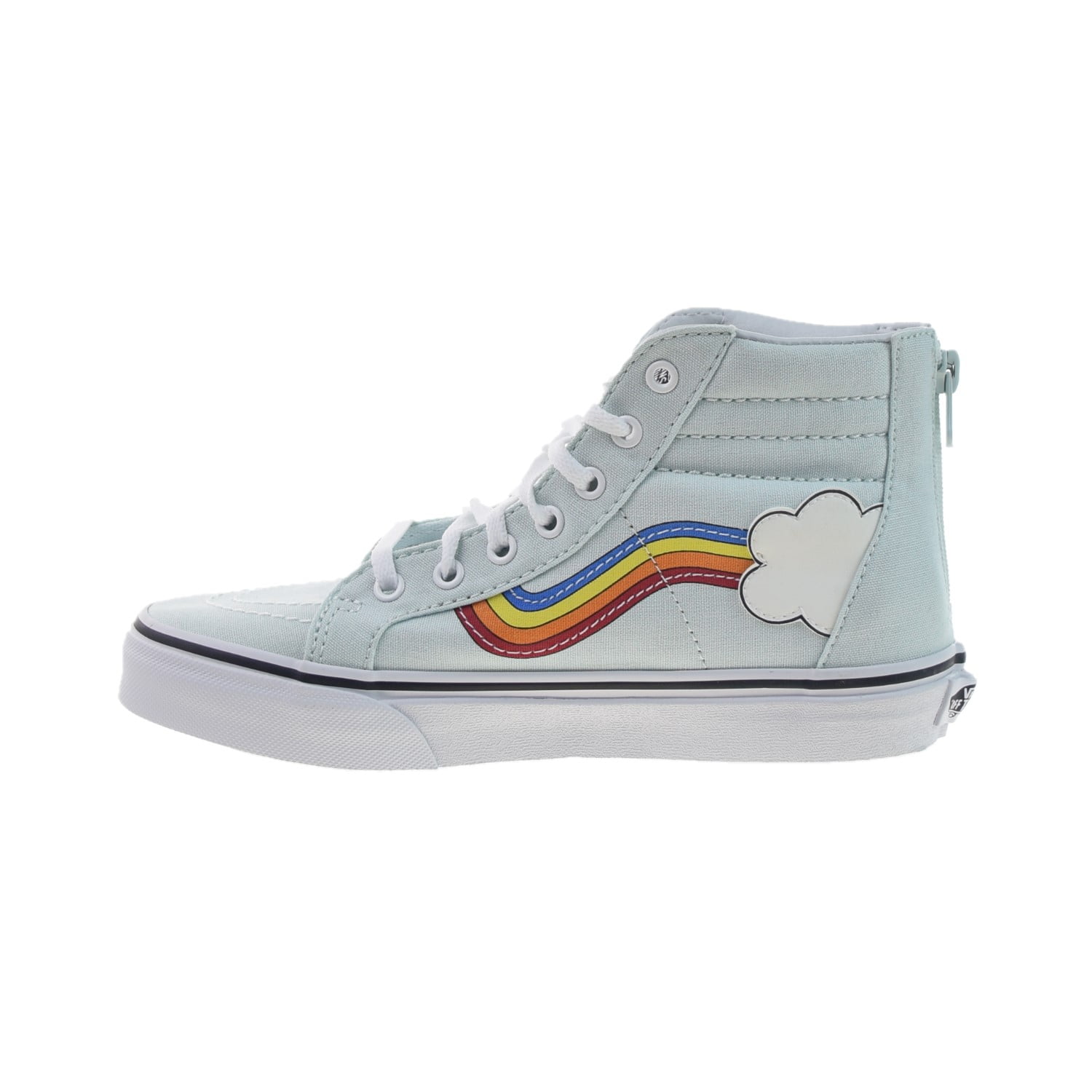 Blue-True Zip vn0a3276-u4k Rainbow Big SK8-Hi Kids\' Sidestripe Vans Shoes Wan White