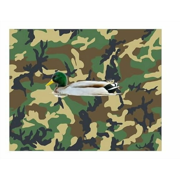 Camo with Mallard Duck Themed Edible Cake Topper Icing Image (1/4 Sheet)