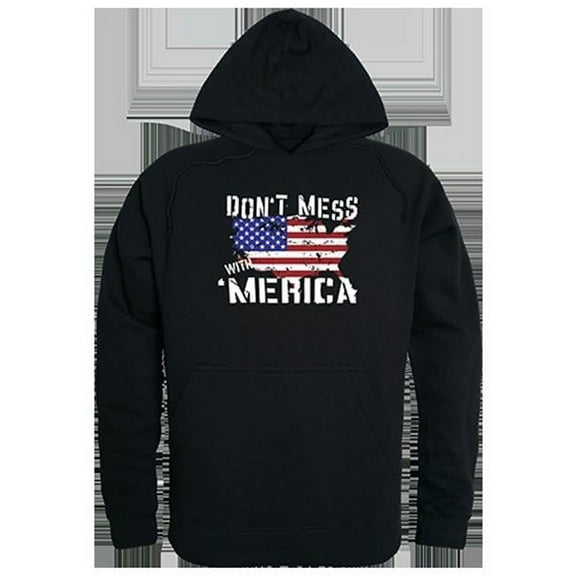 Rapid Dominance Don't Mess With America Graphic Mens Pullover Hoodie [Black - S]
