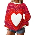 thumbnail image 2 of Uootdi Valentine's Day Sweatshirt for Women Crew Neck Love Heart Printed Graphic Sweatshirts Casual Holiday Long Sleeve Graphic Tee Tops Gift, 2 of 9
