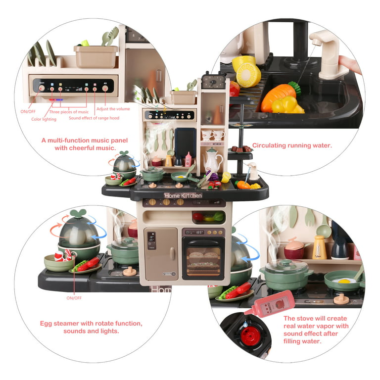 Mini Kitchen Set to Make Real Food Cooking Electric Furnace Stainless Steel  Supplies Play House Toys for Girls Boys Kids Gifts