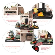 Large Kitchen Toy Set for Kids with Realistic Lights and Cooking Sounds Steam Play Sink Menu Board and Accessory Play Set