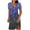 DT-Blue, variant on Women's Leaf Print V-Neck Midi Dress, Short Sleeve, Casual Daily & Garden Wear, Lightweight Rayon Blend