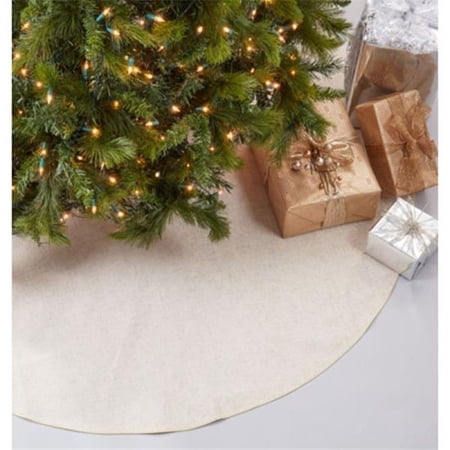 Saro Lifestyle XM731.GL56R 56 in. Round Toscana Tree Skirt with Gold Piping  Gold