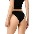 thumbnail image 2 of MIZOK Sexy Bikini Briefs for Women Soft Low Rise Cotton Thongs Breathable Underwear Black S, 2 of 4