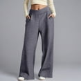 thumbnail image 2 of Aihuaihua Women Girls Wide Leg Sweatpants Drawstring Baggy Straight Leg Track Pants Casual Plain Pockets GY2 M, 2 of 5