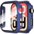 thumbnail image 1 of Yanonmyfd  2 Piezas Funda para Apple Watch Series 6/5/4/SE 3/SE 2/SE 40mm Protector Pantalla Vidrio Templado Incorporado,HD Protección Completa PC Dura Estuche Protective Case,Negro,40mm, 1 of 46