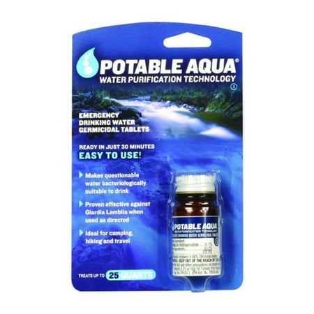 Water Filtration Tablets - Potable Aqua Water Treatment Tablets - 50 Ea