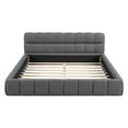 thumbnail image 3 of Noble House Queen Upholstered Platform Bed,Thick Linen Fabric Solid MDF Frame,Gray, 3 of 10