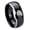 Black 2 Tone Polish Edge, variant on Bass Fishing Beveled Edge Brush Black 2 Tone Tungsten Men Ring 10MM