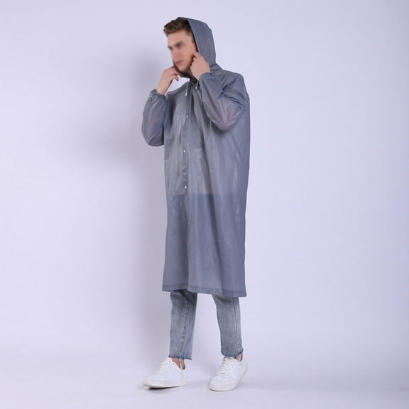 Raindrops Rain Poncho Heavy Duty Grey EVA 1Pack Emergency Use