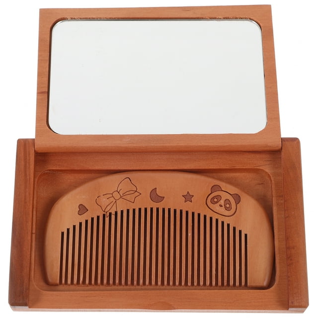 WORGEOUS Espejo plegable Espejo portátil Espejo pequeño Espejo compacto Espejo de viaje con peine