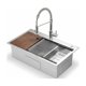 thumbnail image 1 of 25x22x9 En Abatibles-En Single Bowl Stainless Acero Cocina Drain Topmount Estación de Trabajo Con Pull Down Faucet Moderno 5-Piece Set Single Hole Stainless Acero Original Color 5-Piece Set-New, 1 of 8