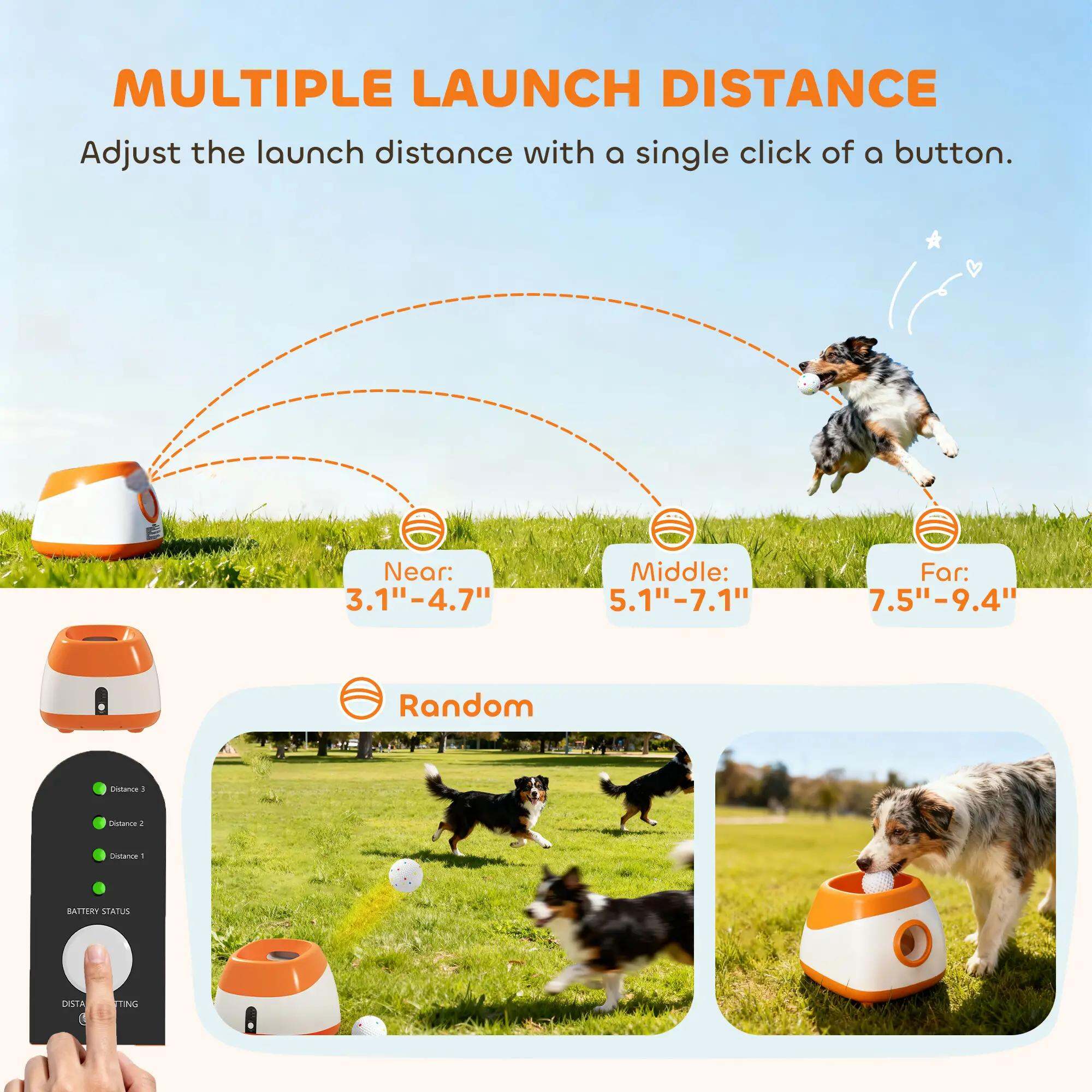 Orthopedic Dog Bed, 26-79 FT Distance Automatic Dog Ball Launcher, Orange Dog Bed,Abs Cat Bed, Pet Supplies Pet Beds & Furniture