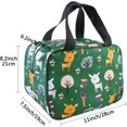 thumbnail image 2 of Bolsa más fresca reutilizable para el almuerzo, bolsa de mano con dibujos animados, organizador, bolsa de almuerzo más fresca para mujeres, hombres y niños (verde), 2 of 5