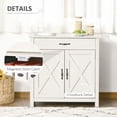 thumbnail image 6 of HOMCOM 32" Farmhouse Barn Door Style Sideboard, Buffet Cabinet, Coffee Bar for Kitchen, Living Room or Entryway, White Wash, 6 of 9