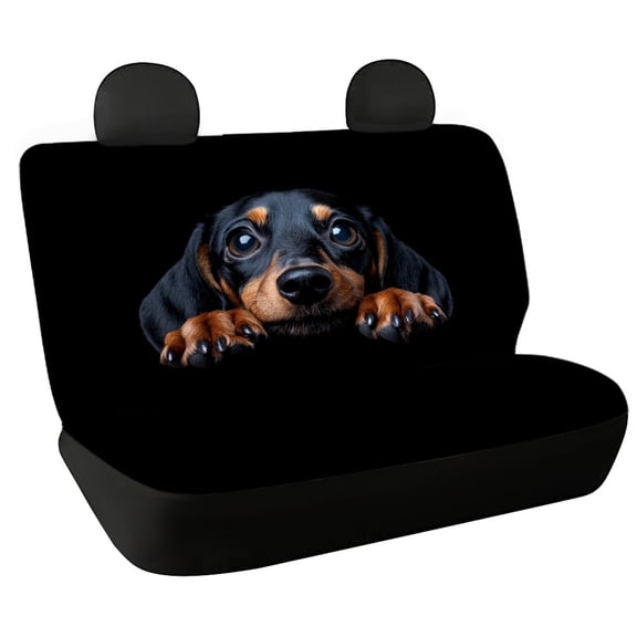 Uourmeti Car Back Seat Covers for Auto Interior Automotive, Peeking Dachshund 2 Pack Car Rear Seat Protectors Protects Against Dog Hair Easy to Install