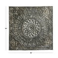 thumbnail image 4 of DecMode Silver Metal Embossed Scroll Floral Wall Decor with Gray Backing, 4 of 14