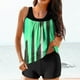thumbnail image 2 of Modesto Trajes de Baño para las Mujeres Multicolor Gradiente Impresión de Espalda Recorte, Pantalones Cortos de Cintura Alta Y Sling Top para la Playa, la Piscina Y las Vacaciones, 2 of 6