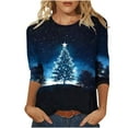 thumbnail image 2 of Simua Christmas Shirt for Women Merry Christmas 3/4 Sleeve Pullover Holiday Graphic Winter Blouse Tops, 2 of 5
