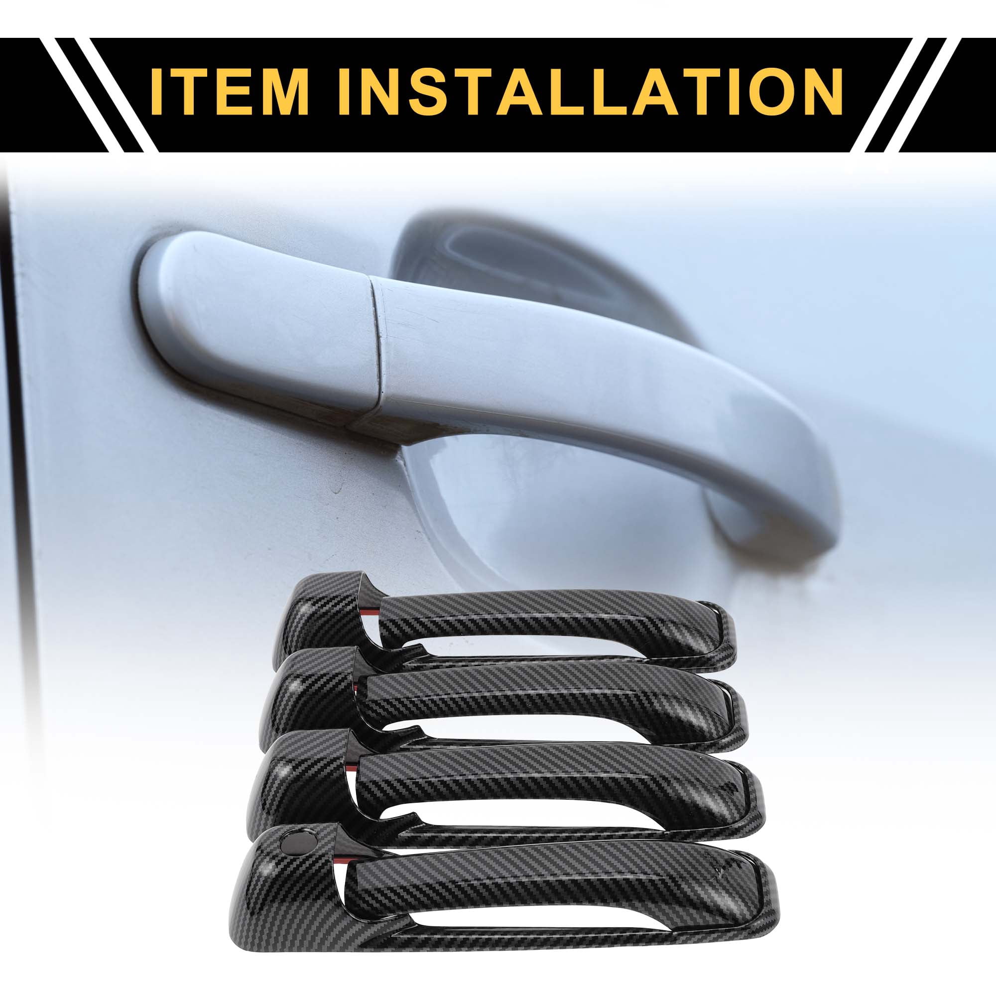 Unique Bargains 4pcs Exterior Door Handle Cover for Dodge for Ram 1500 2009-2018 ABS Black
