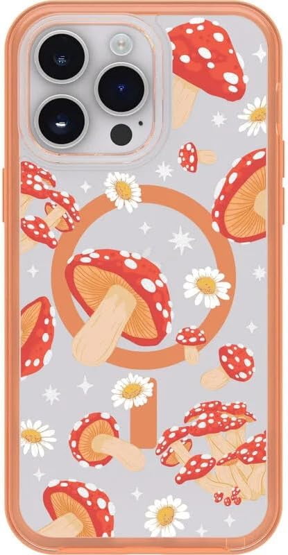 OtterBox iPhone 14 Pro Max (Only) Symmetry Clear Series+ Case - Fungi (Orange) - Ultra-Sleek - Snaps to MagSafe - Raised Edges Protect Camera & Screen - Non-Retail Packaging
