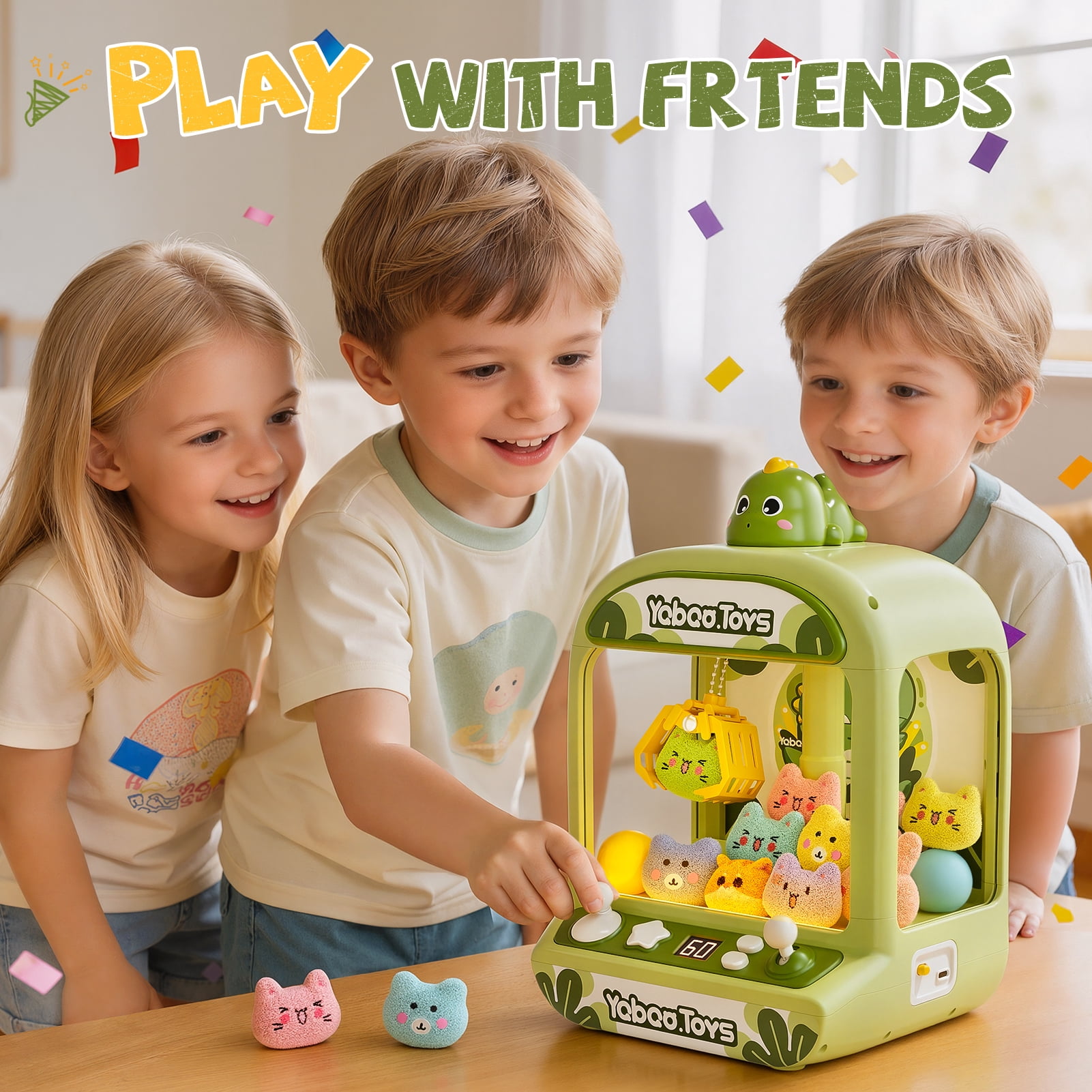 Gelomee Claw Machine for Kids Girls, Dinosaur Vending Machine Toy for Boys, Christmas Party Birthday Gift for Aged 3 to 12 Year Old