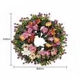 thumbnail image 4 of Spring Front Door Wreath Round Boxwood Flower Garland for Wall Decor, Fireplace Mantel, Indoor Outdoor Home Decoration, 4 of 8