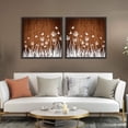 thumbnail image 3 of wall26 2 Piece Framed Canvas Wall Art for Living Room, Bedroom Wood Flower Theme Canvas Prints for Home Decoration Ready to Hang - 24"x24"x2 Panels, 3 of 4