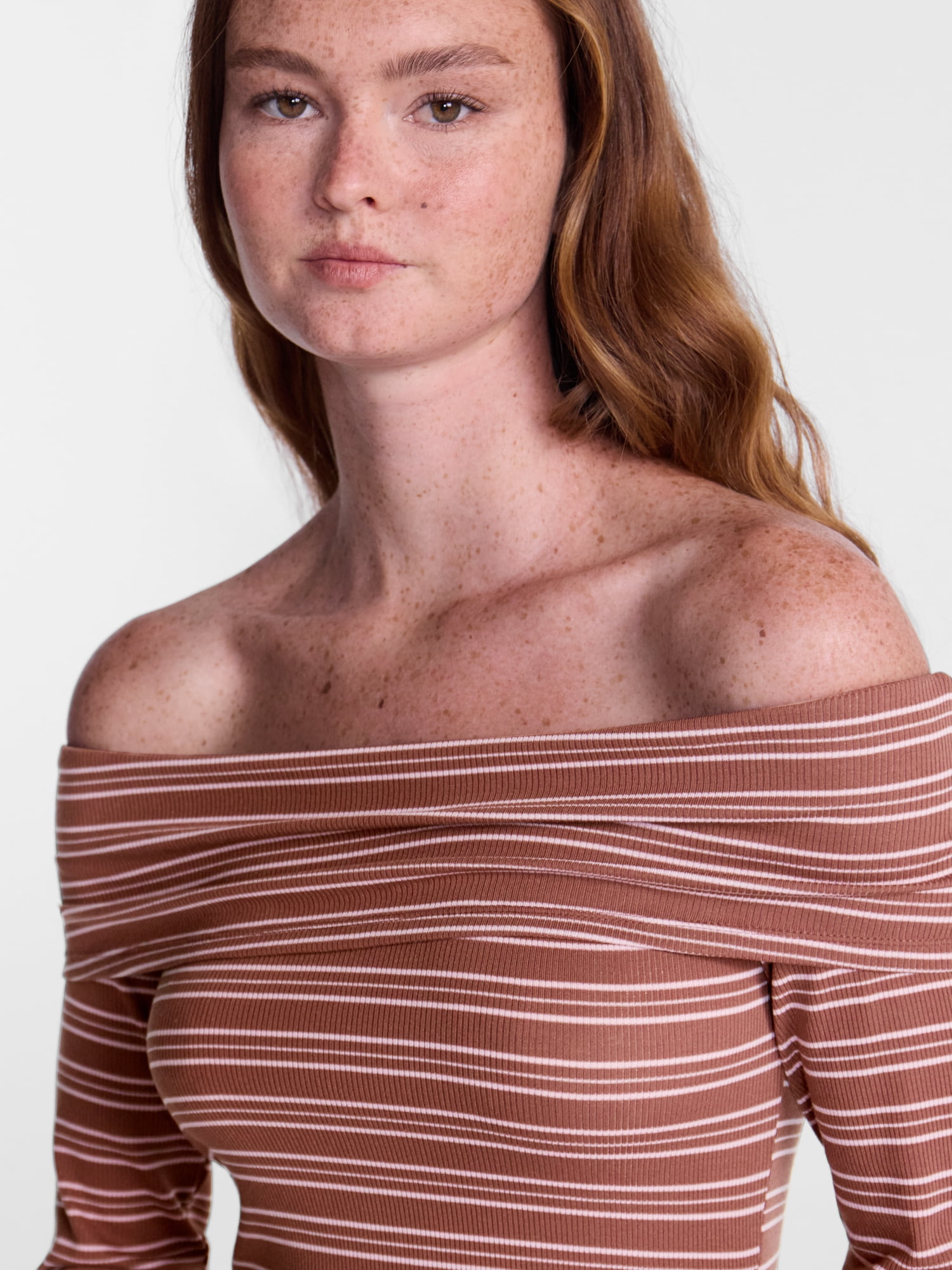 No Boundaries Off The Shoulder Dress with Long Sleeves, Women's and Women’s Plus XXS-4X