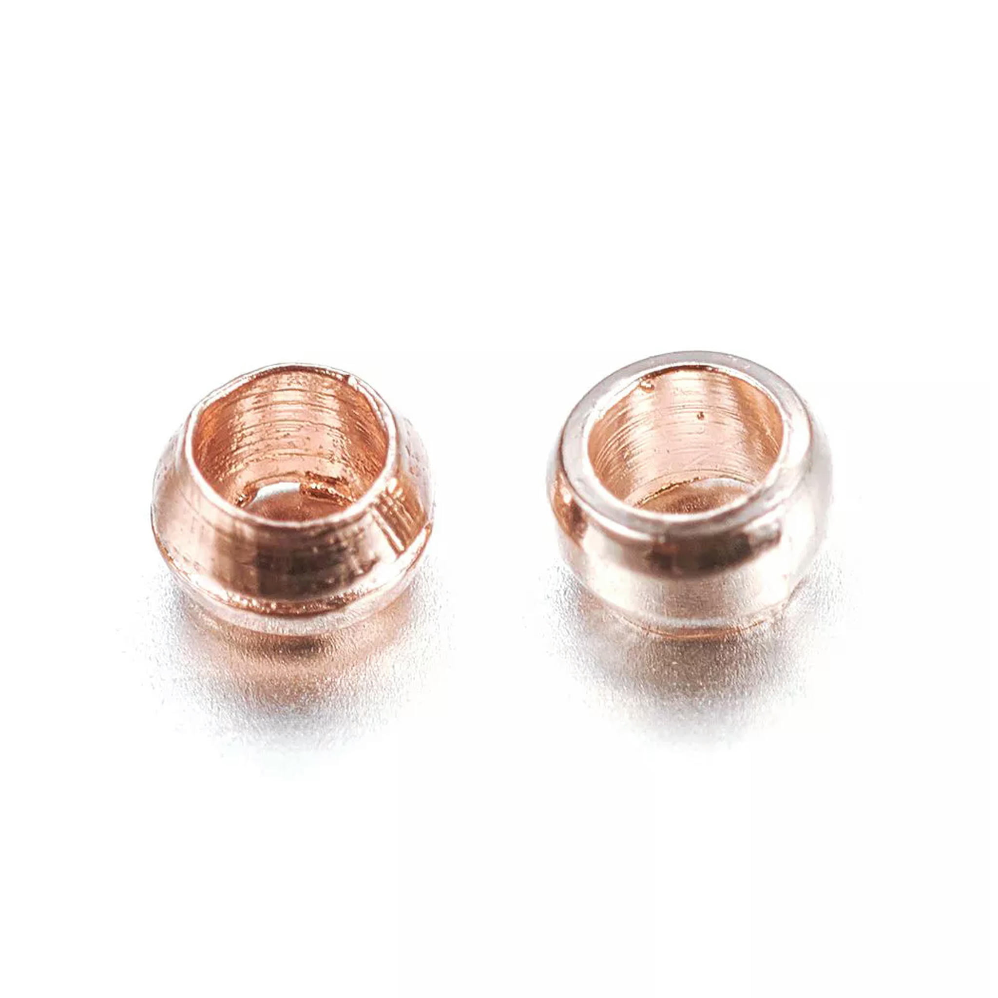 U8MO 10000pcs Rose Gold Brass Crimp Beads Barrel Smooth Tiny Terminator Findings 2mm