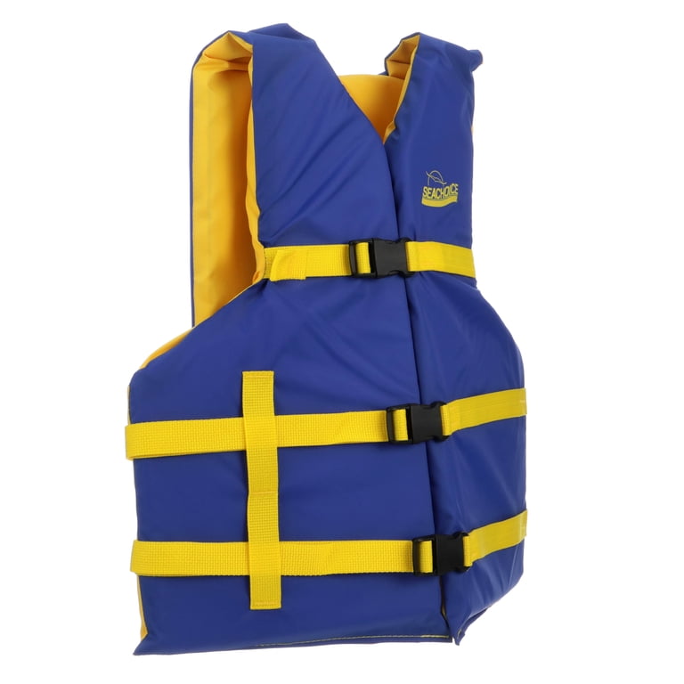 新品展示品格安国際特許取得Relief Life Jacket XL90-130 Seachoice Level 70 Life Jacket, Adjustable Boat Vest, Blue/Yellow
