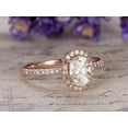 thumbnail image 2 of Classic Oval Cut 1.50 Ct Moissanite Diamond Halo Wedding Ring In 10K Rose Gold, Promise Ring, Anniversary Ring, 2 of 4