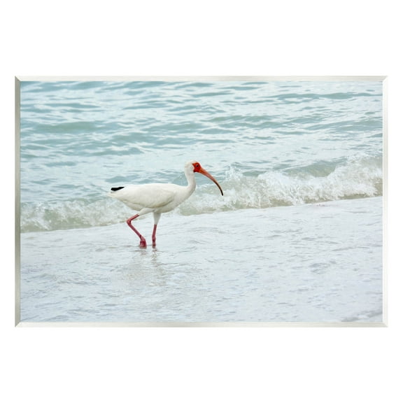 Bird Stepping Sea Waves Splash Animals & Insects Photograph Unframed Art Print Wall Art