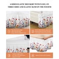 thumbnail image 6 of Pastoral Spring Floral Bed Skirt Cal King Size, Elegant Summer Flower Botanical Wrap Around Bed Skirting with Adjustable Elastic Strap, Dust Ruffled Pleated Bedskirts 18 Inch Drop for Bedroom Beds, 6 of 9