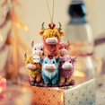 thumbnail image 2 of Wdhugt Sweet Bull Family 2D Flat Acrylic Keychain Car Rearview Mirror Accessories Backpack Decor In Acrylic Material, 2 of 6